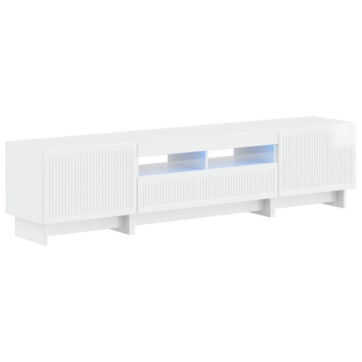 5-delt LED TV-skab Hvid højglans Konstrueret træ