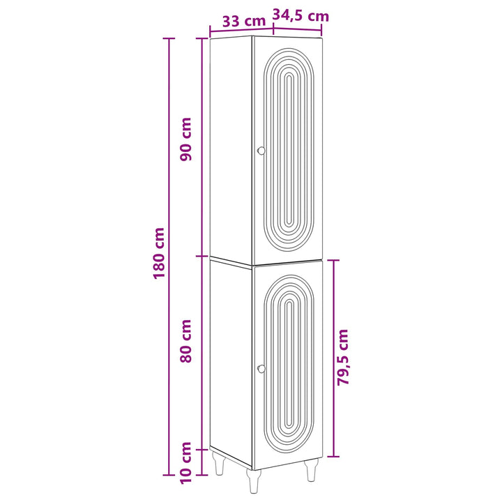 Skab Sæt 2 pcs Grå Sonoma Konstrueret træ