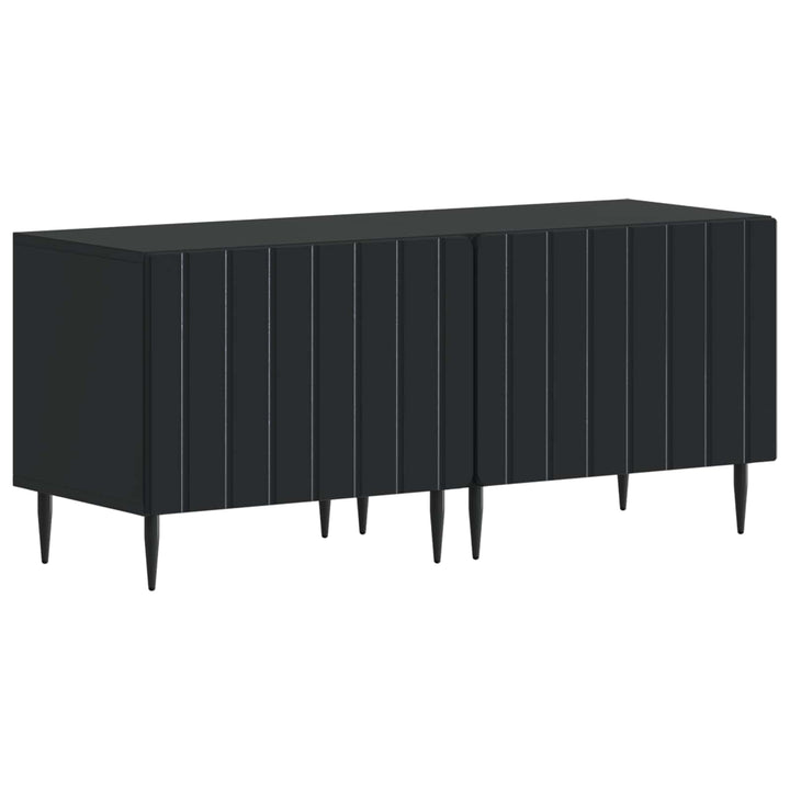 5-delt LED TV-skab Sort Konstrueret træ