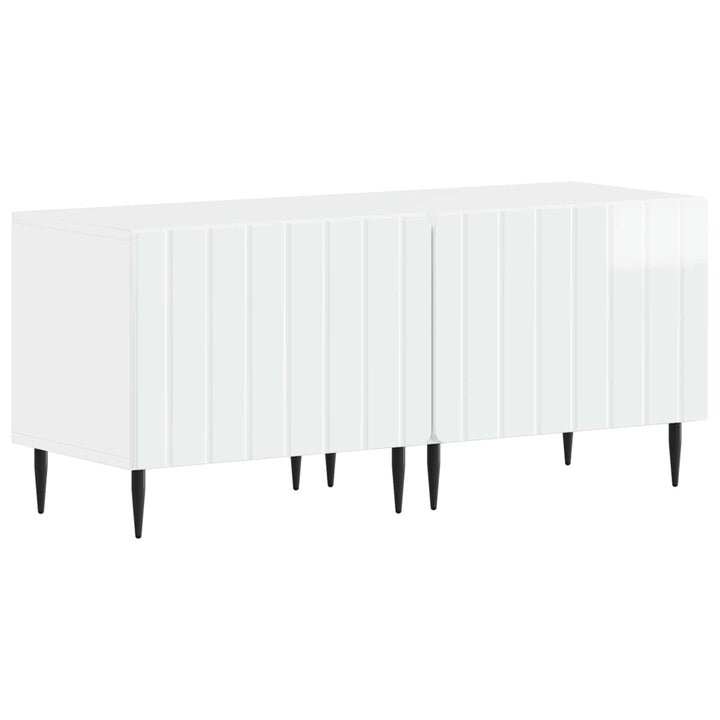 5-delt LED TV-skab Hvid højglans Konstrueret træ