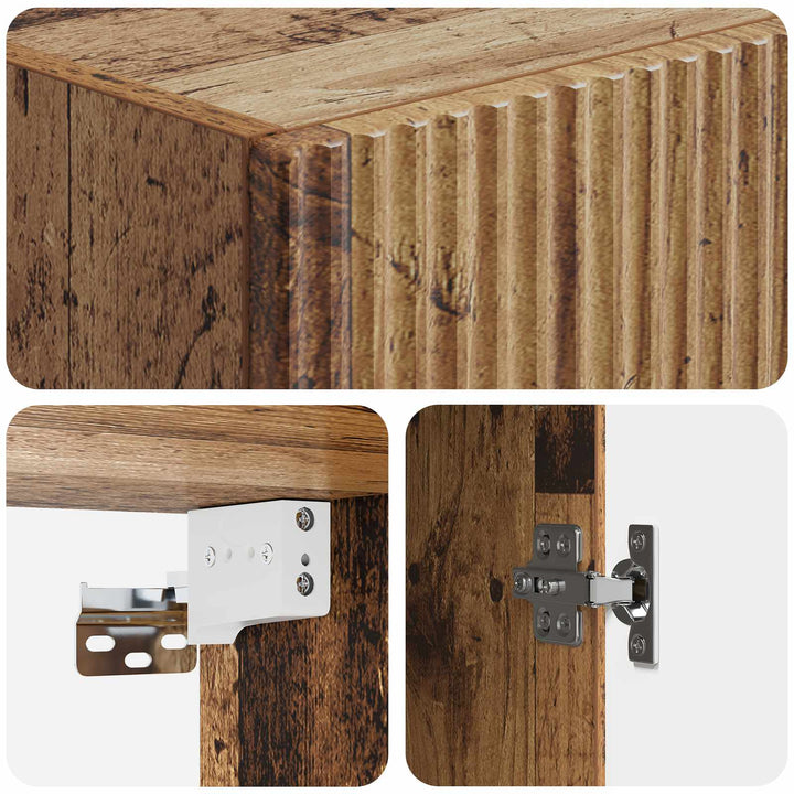 Skab Sæt 2 pcs Gammelt træ 66 x 34,5 x 90 cm Konstrueret træ