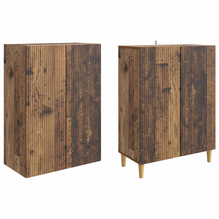 Skab Sæt 2 pcs Gammelt træ 66 x 34,5 x 90 cm Konstrueret træ