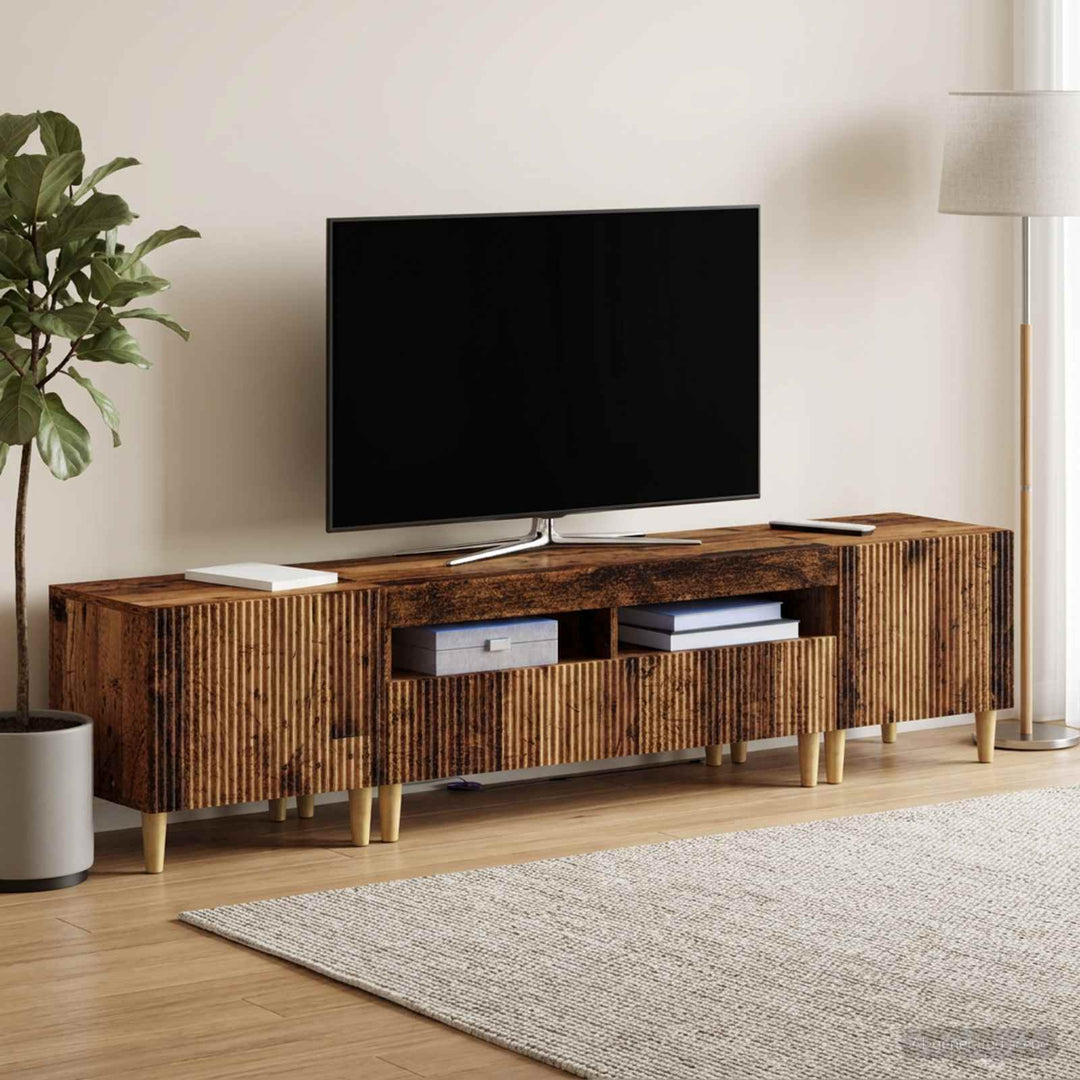 3-delt LED TV Skab ARNHEM 3 stk. Gammelt træ Konstrueret træ