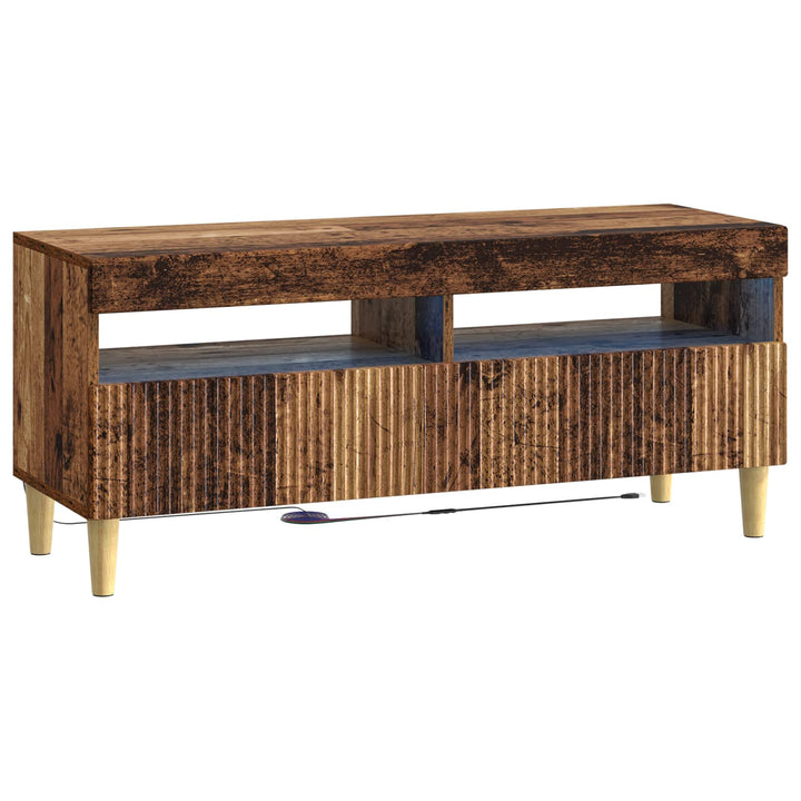 5-delt LED TV-skab Gammelt træ Konstrueret træ