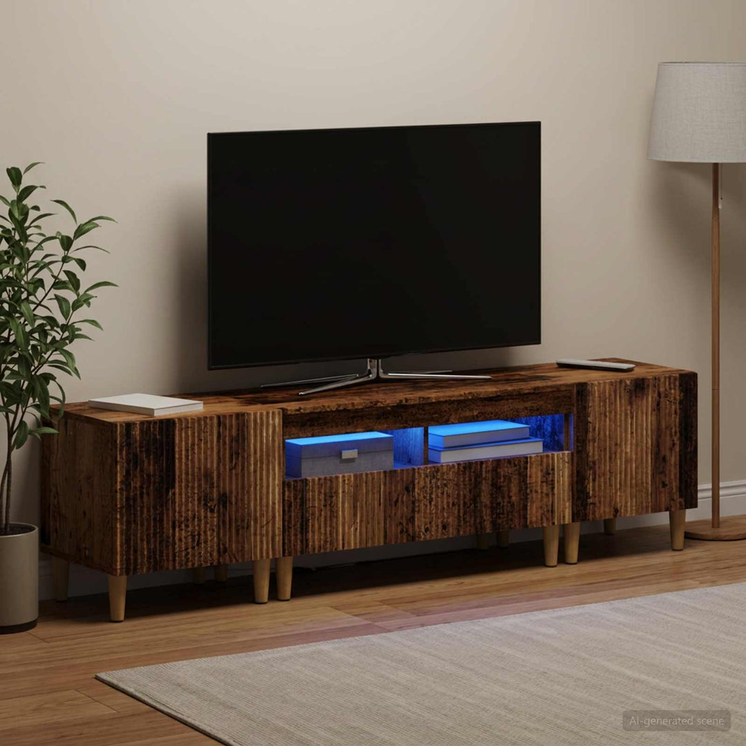 3-delt LED TV Skab ARNHEM 3 stk. Gammelt træ Konstrueret træ