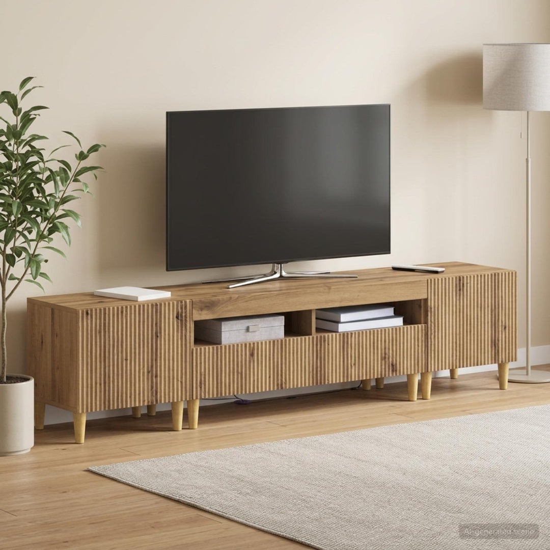 3-delt LED TV Skab ARNHEM 3 stk. Artisan-eg Konstrueret træ