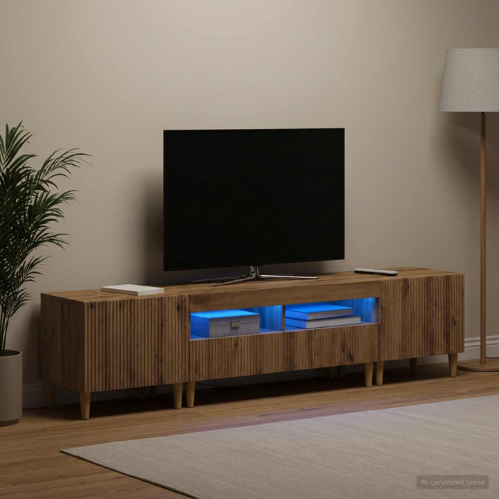 3-delt LED TV Skab ARNHEM 3 stk. Artisan-eg Konstrueret træ