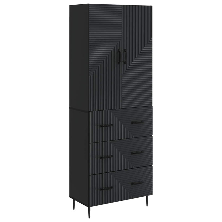 Skab Sæt 2 pcs Sort 66 x 34,5 x 90 cm Konstrueret træ
