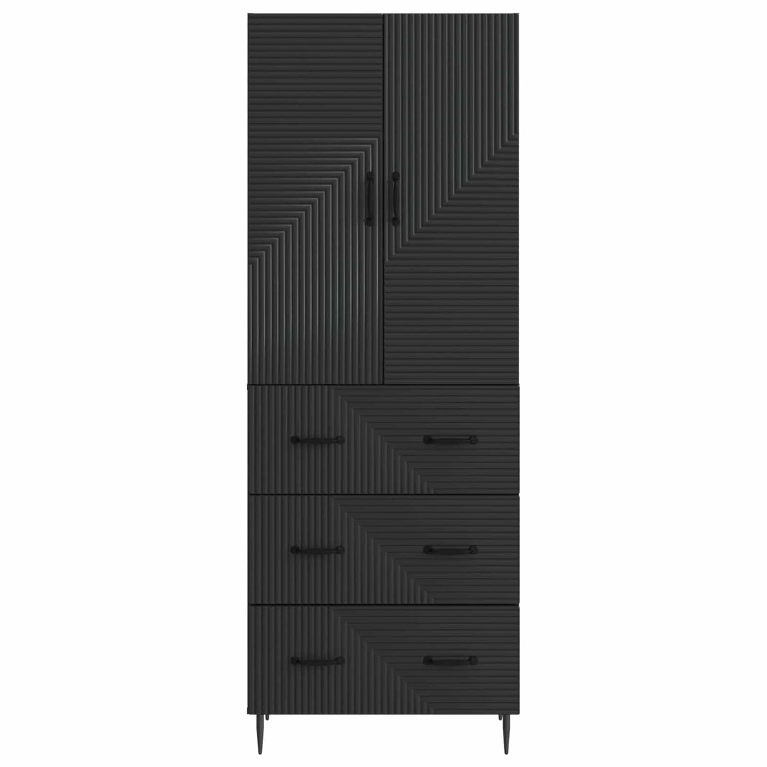 Skab Sæt 2 pcs Sort 66 x 34,5 x 90 cm Konstrueret træ