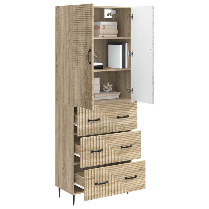 Skab Sæt 2 pcs Sonoma-eg 66 x 34,5 x 90 cm Konstrueret træ