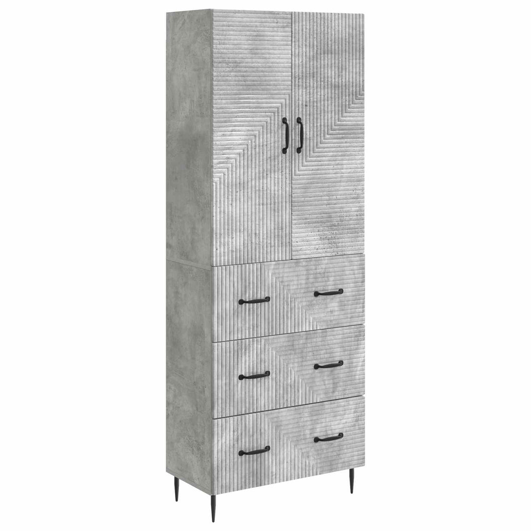 Skab Sæt 2 pcs Betongrå 66 x 34,5 x 90 cm Konstrueret træ