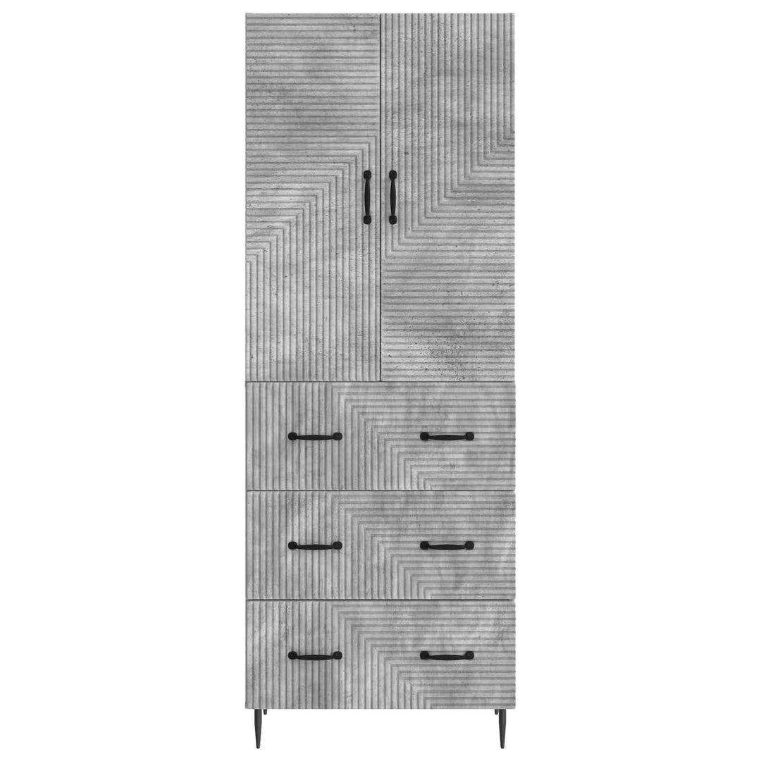 Skab Sæt 2 pcs Betongrå 66 x 34,5 x 90 cm Konstrueret træ