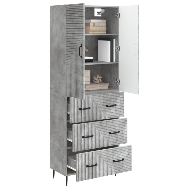 Skab Sæt 2 pcs Betongrå 66 x 34,5 x 90 cm Konstrueret træ