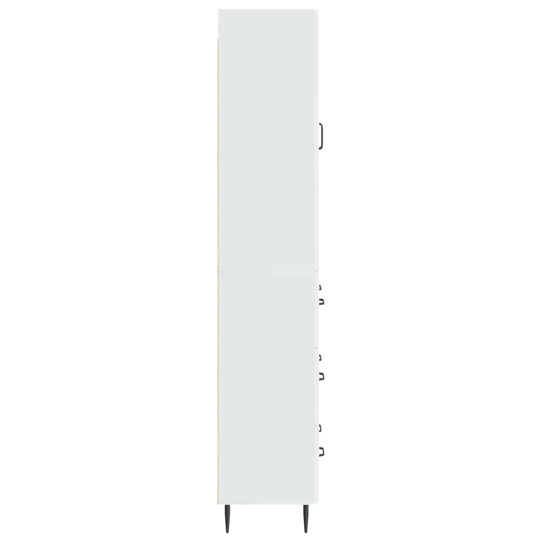 Skab Sæt 2 pcs Hvid højglans 66 x 34,5 x 90 cm Konstrueret træ