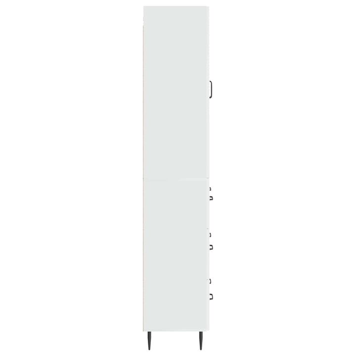 Skab Sæt 2 pcs Hvid højglans 66 x 34,5 x 90 cm Konstrueret træ