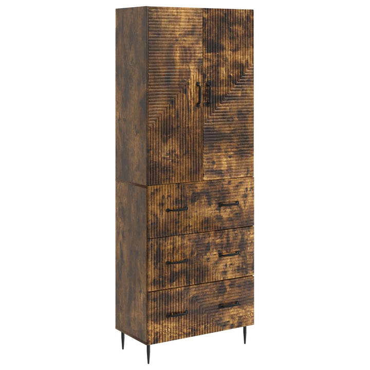 Skab Sæt 2 pcs Røget eg 66 x 34,5 x 90 cm Konstrueret træ