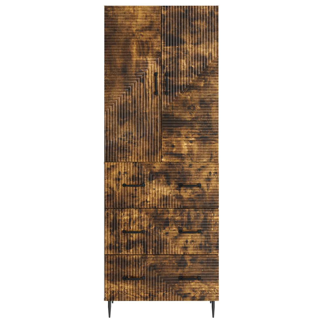Skab Sæt 2 pcs Røget eg 66 x 34,5 x 90 cm Konstrueret træ