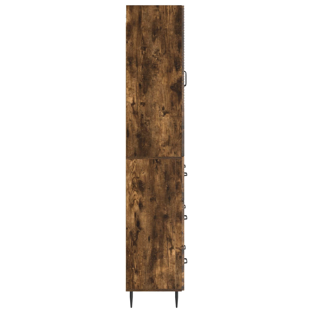 Skab Sæt 2 pcs Røget eg 66 x 34,5 x 90 cm Konstrueret træ