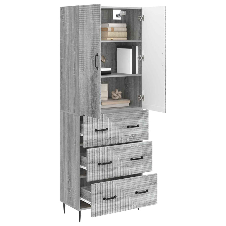 Skab Sæt 2 pcs Grå Sonoma 66 x 34,5 x 90 cm Konstrueret træ