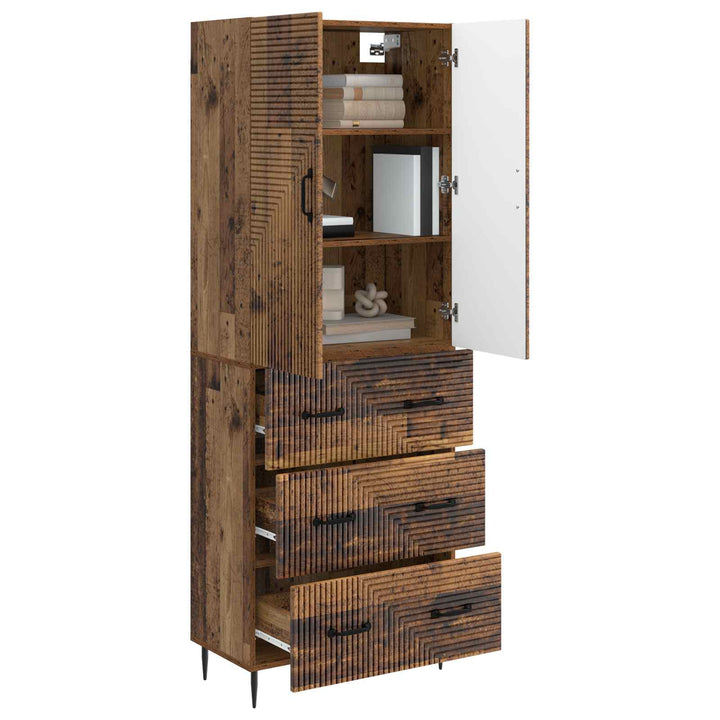 Skab Sæt 2 pcs Gammelt træ 66 x 34,5 x 90 cm Konstrueret træ