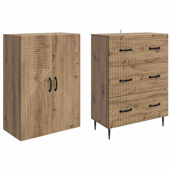 Skab Sæt 2 stk. 66 x 34,5 x 90 cm Konstrueret træ Artisan-eg