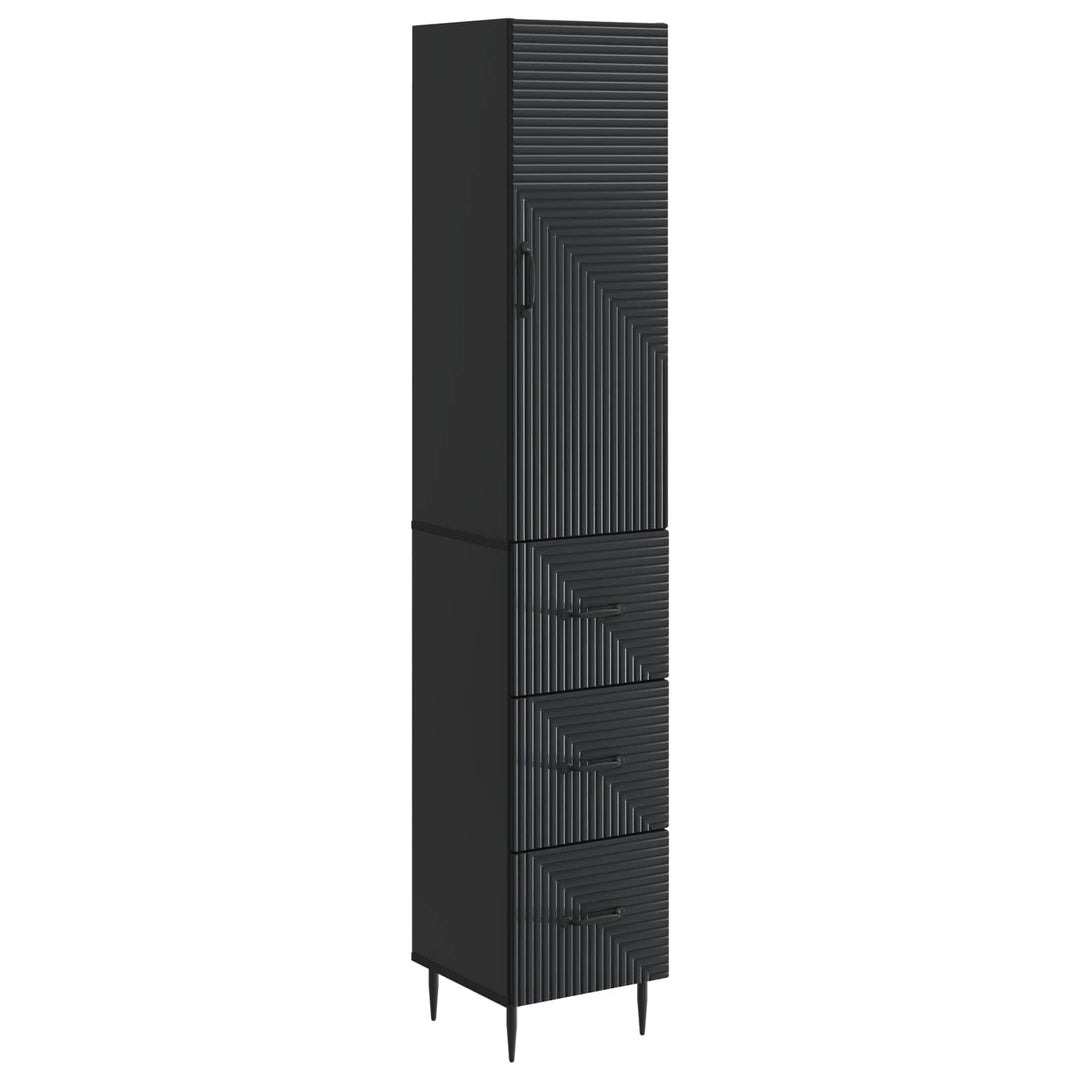 Skab Sæt 2 pcs Sort 33 x 34,5 x 90 cm Konstrueret træ