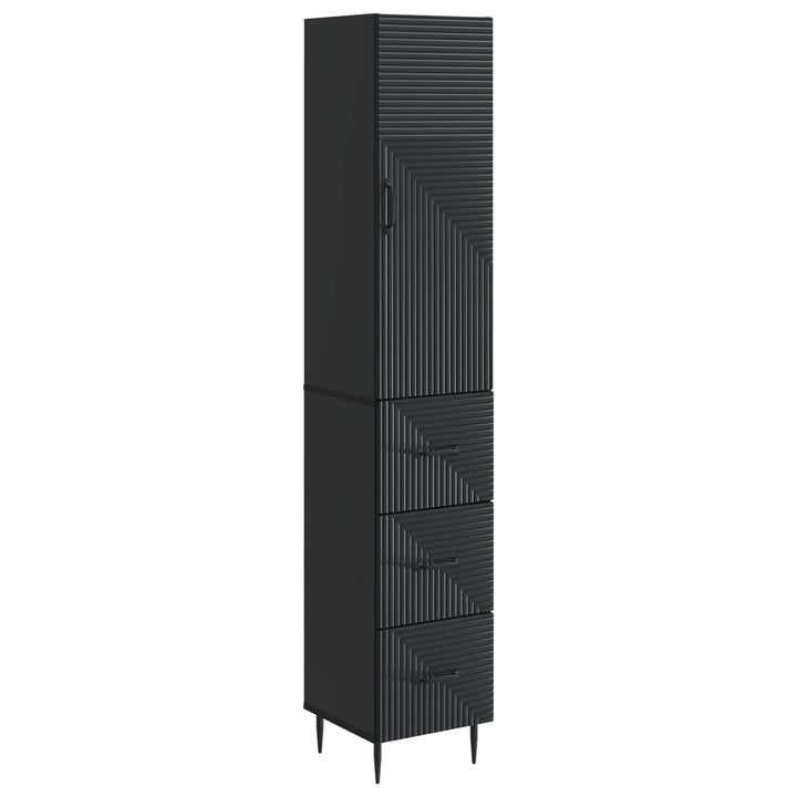 Skab Sæt 2 pcs Sort 33 x 34,5 x 90 cm Konstrueret træ