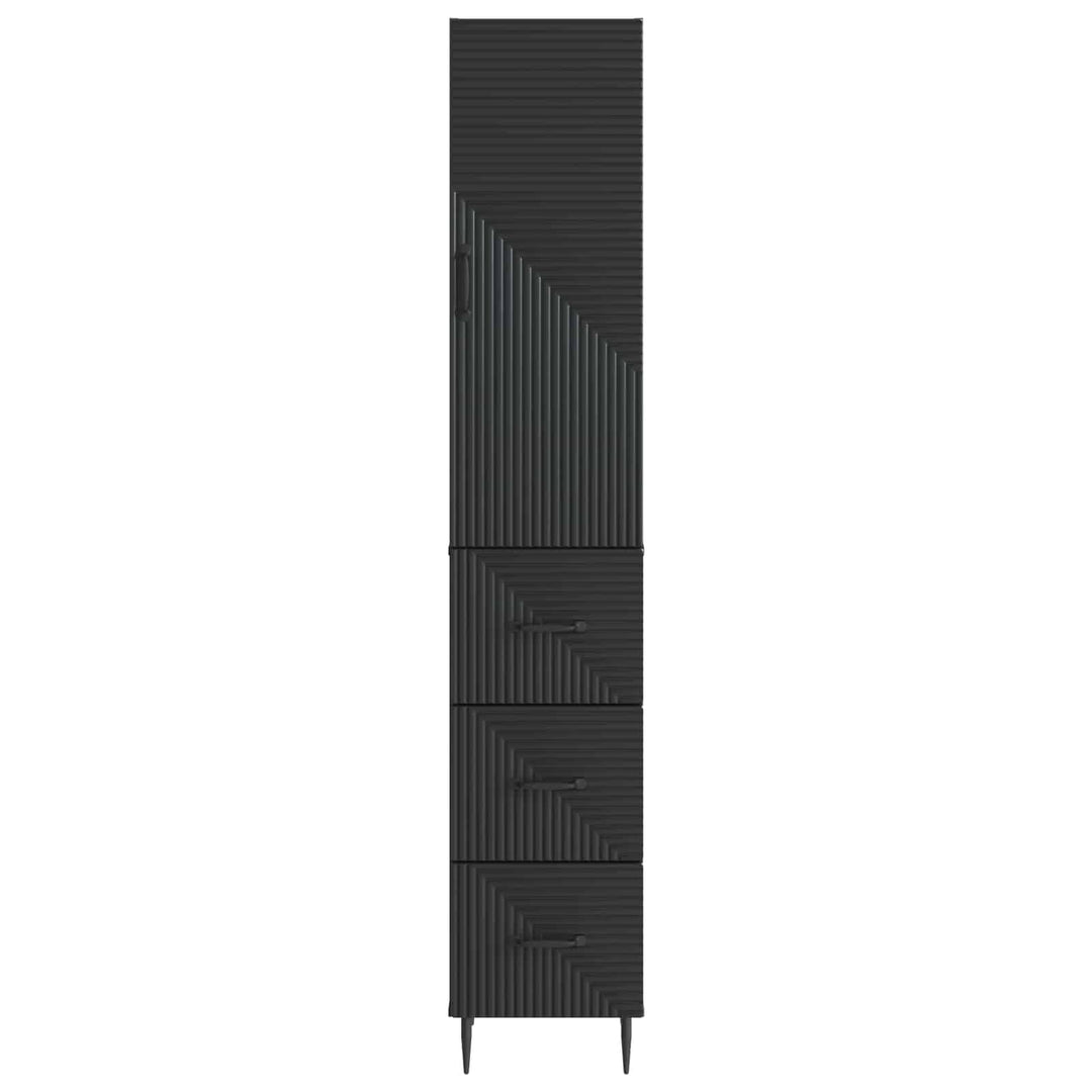 Skab Sæt 2 pcs Sort 33 x 34,5 x 90 cm Konstrueret træ