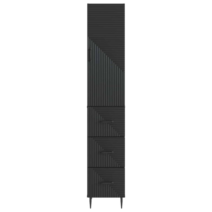 Skab Sæt 2 pcs Sort 33 x 34,5 x 90 cm Konstrueret træ