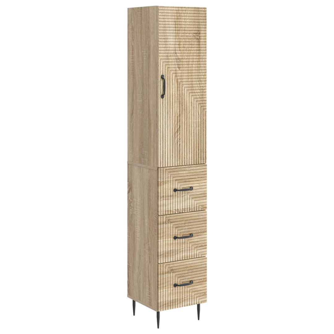 Skab Sæt 2 pcs Sonoma-eg 33 x 34,5 x 90 cm Konstrueret træ