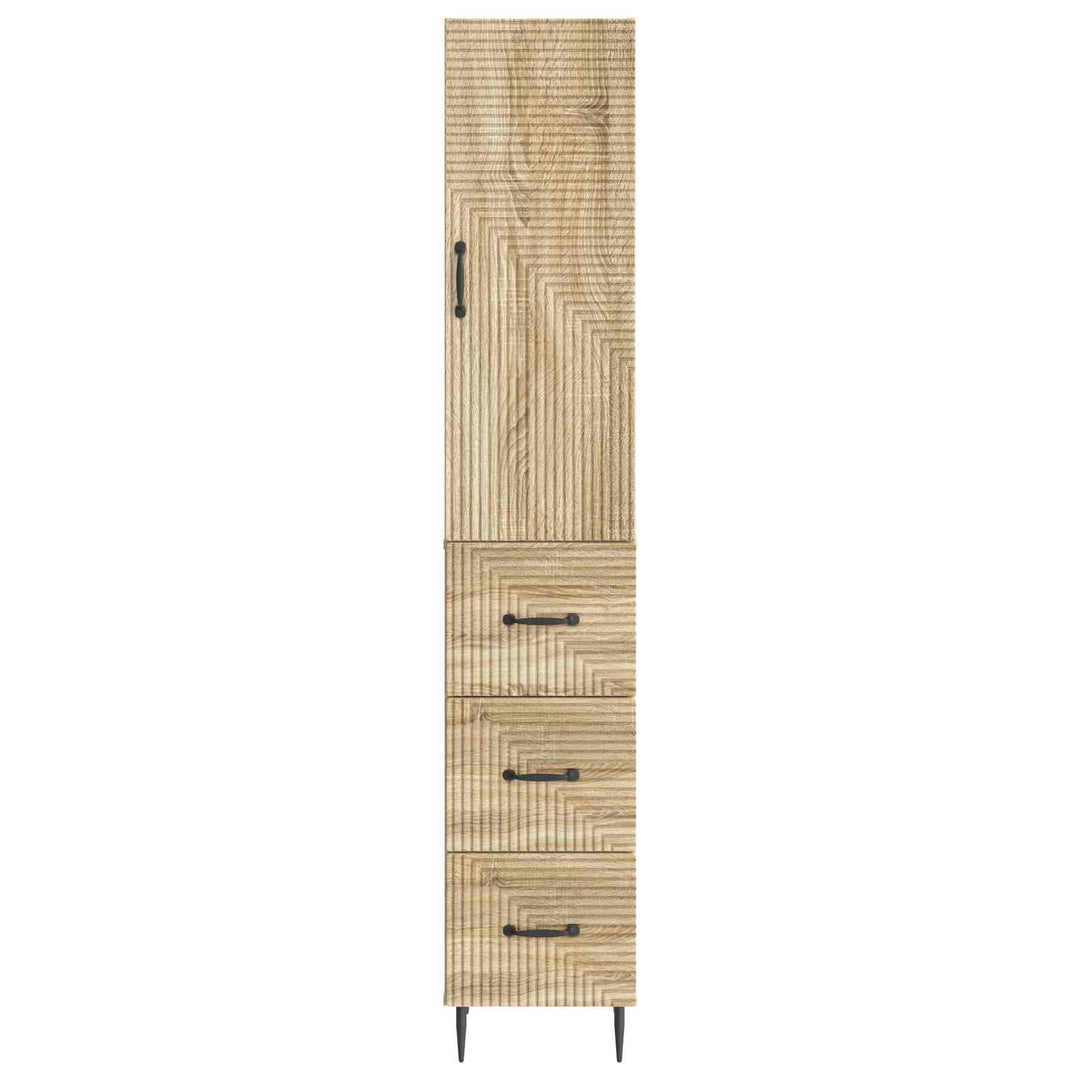 Skab Sæt 2 pcs Sonoma-eg 33 x 34,5 x 90 cm Konstrueret træ
