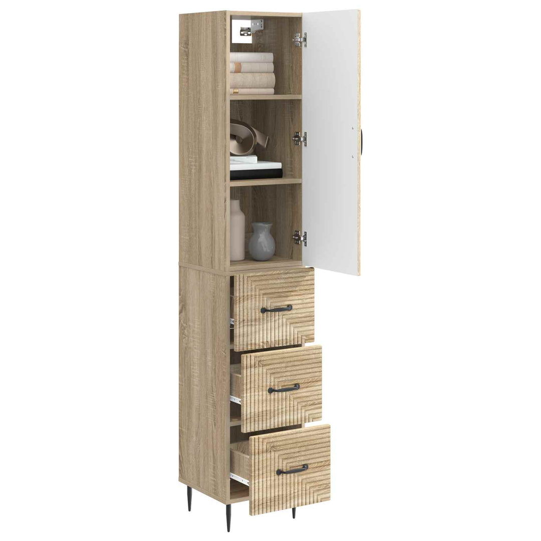Skab Sæt 2 pcs Sonoma-eg 33 x 34,5 x 90 cm Konstrueret træ