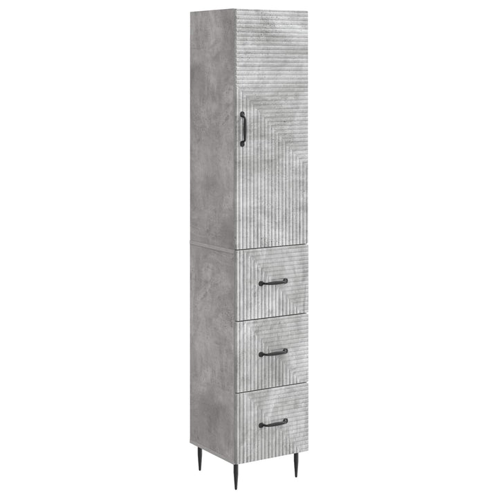Skab Sæt 2 pcs Betongrå 33 x 34,5 x 90 cm Konstrueret træ