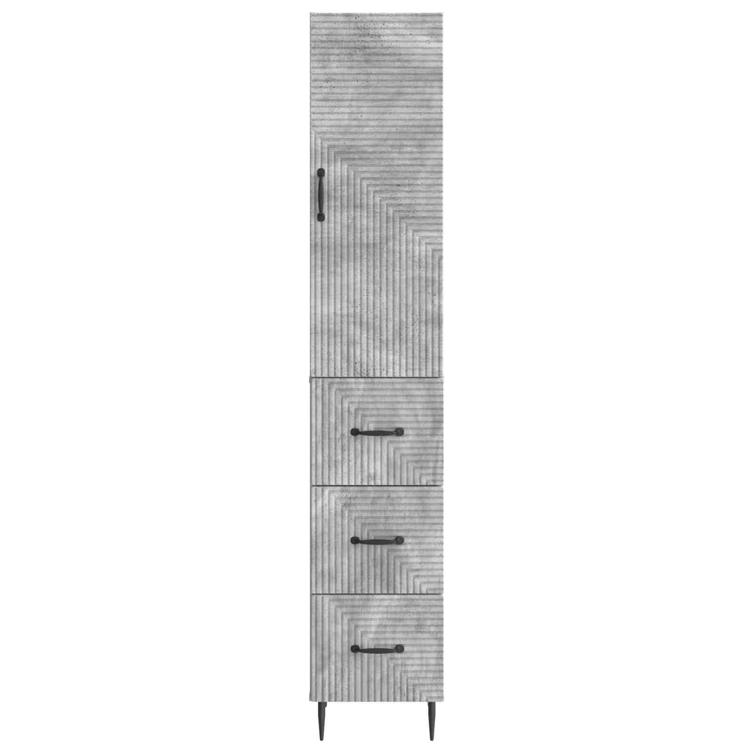 Skab Sæt 2 pcs Betongrå 33 x 34,5 x 90 cm Konstrueret træ
