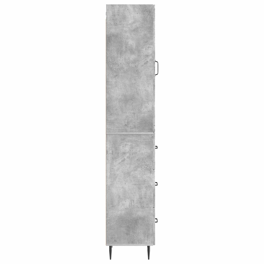 Skab Sæt 2 pcs Betongrå 33 x 34,5 x 90 cm Konstrueret træ