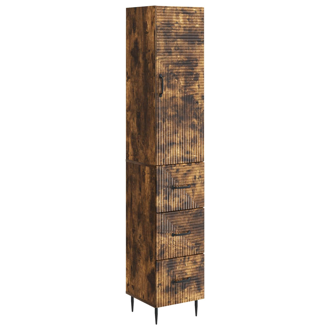Skab Sæt 2 stk. 33 x 34,5 x 90 cm Konstrueret træ Røget eg