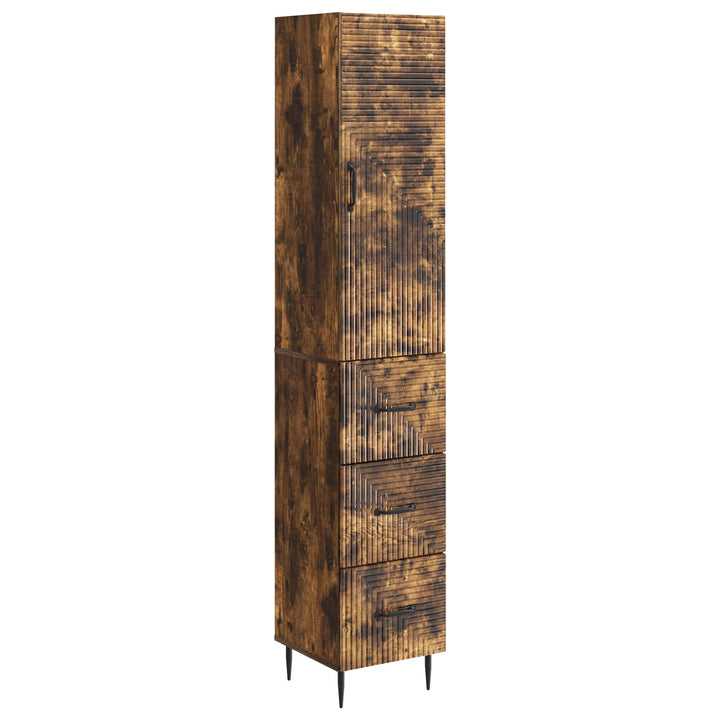 Skab Sæt 2 stk. 33 x 34,5 x 90 cm Konstrueret træ Røget eg