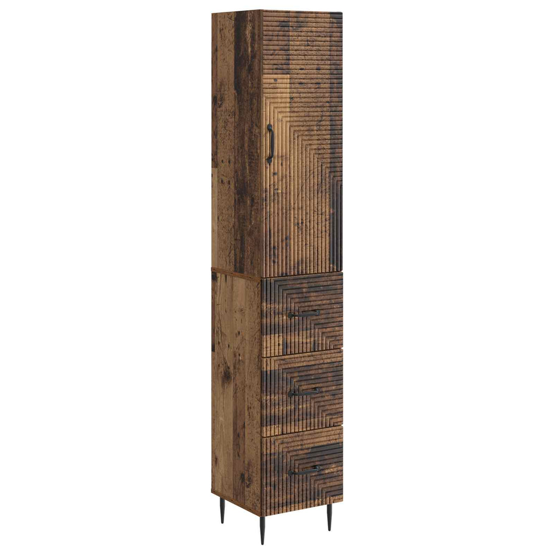 Skab Sæt 2 pcs Gammelt træ 33 x 34,5 x 90 cm Konstrueret træ