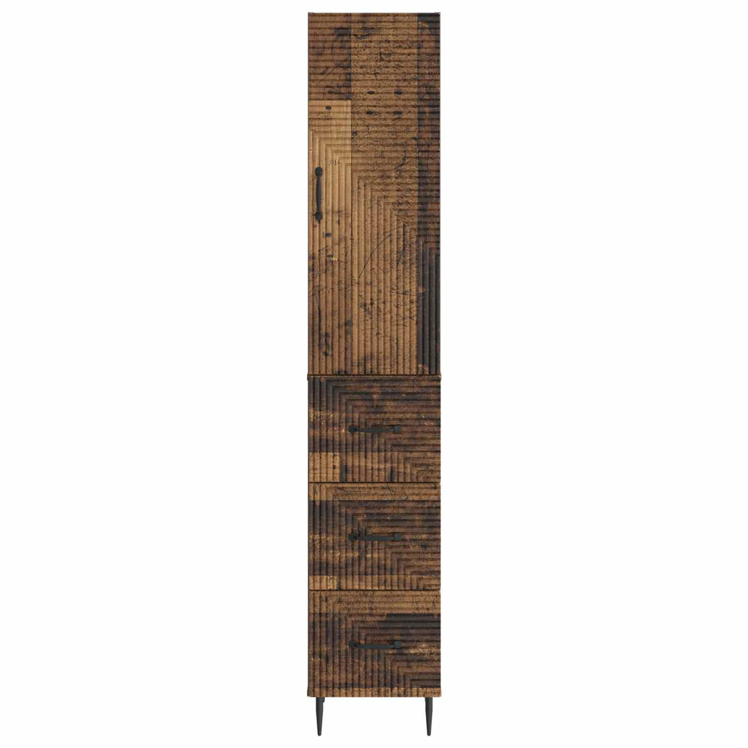 Skab Sæt 2 pcs Gammelt træ 33 x 34,5 x 90 cm Konstrueret træ