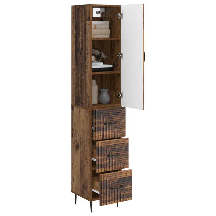 Skab Sæt 2 pcs Gammelt træ 33 x 34,5 x 90 cm Konstrueret træ