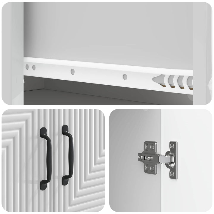 Skab Sæt 2 pcs Hvid højglans 66 x 34,5 x 89,5 cm