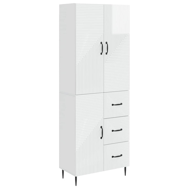 Skab Sæt 2 pcs Hvid højglans 66 x 34,5 x 89,5 cm