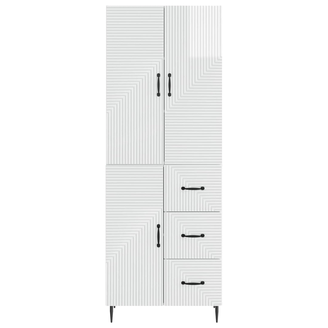 Skab Sæt 2 pcs Hvid højglans 66 x 34,5 x 89,5 cm
