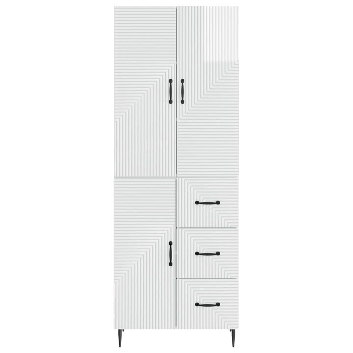 Skab Sæt 2 pcs Hvid højglans 66 x 34,5 x 89,5 cm