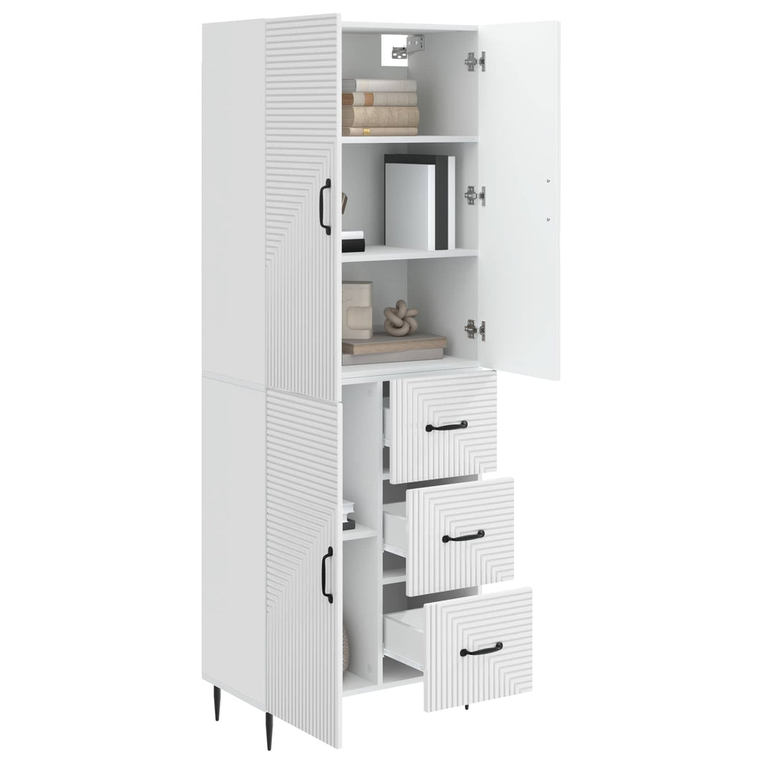 Skab Sæt 2 pcs Hvid højglans 66 x 34,5 x 89,5 cm