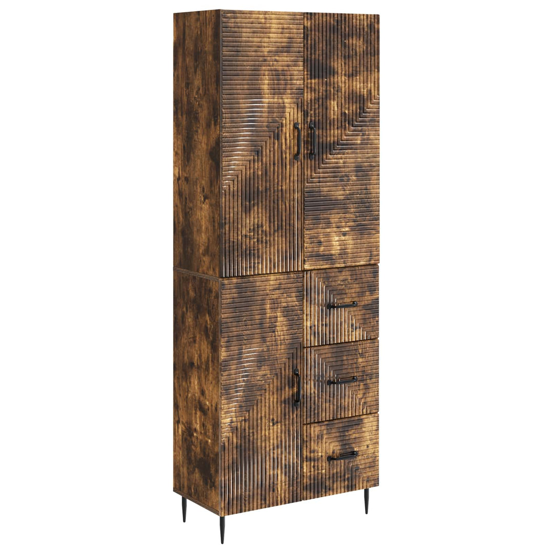 Skab Sæt 2 pcs Røget eg 66 x 34,5 x 89,5 cm Konstrueret træ