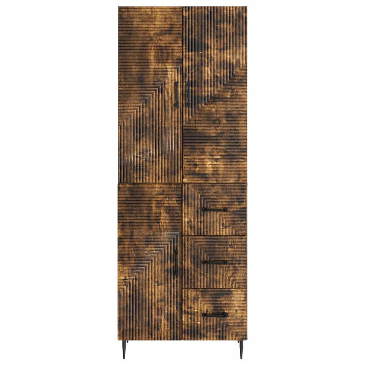 Skab Sæt 2 pcs Røget eg 66 x 34,5 x 89,5 cm Konstrueret træ