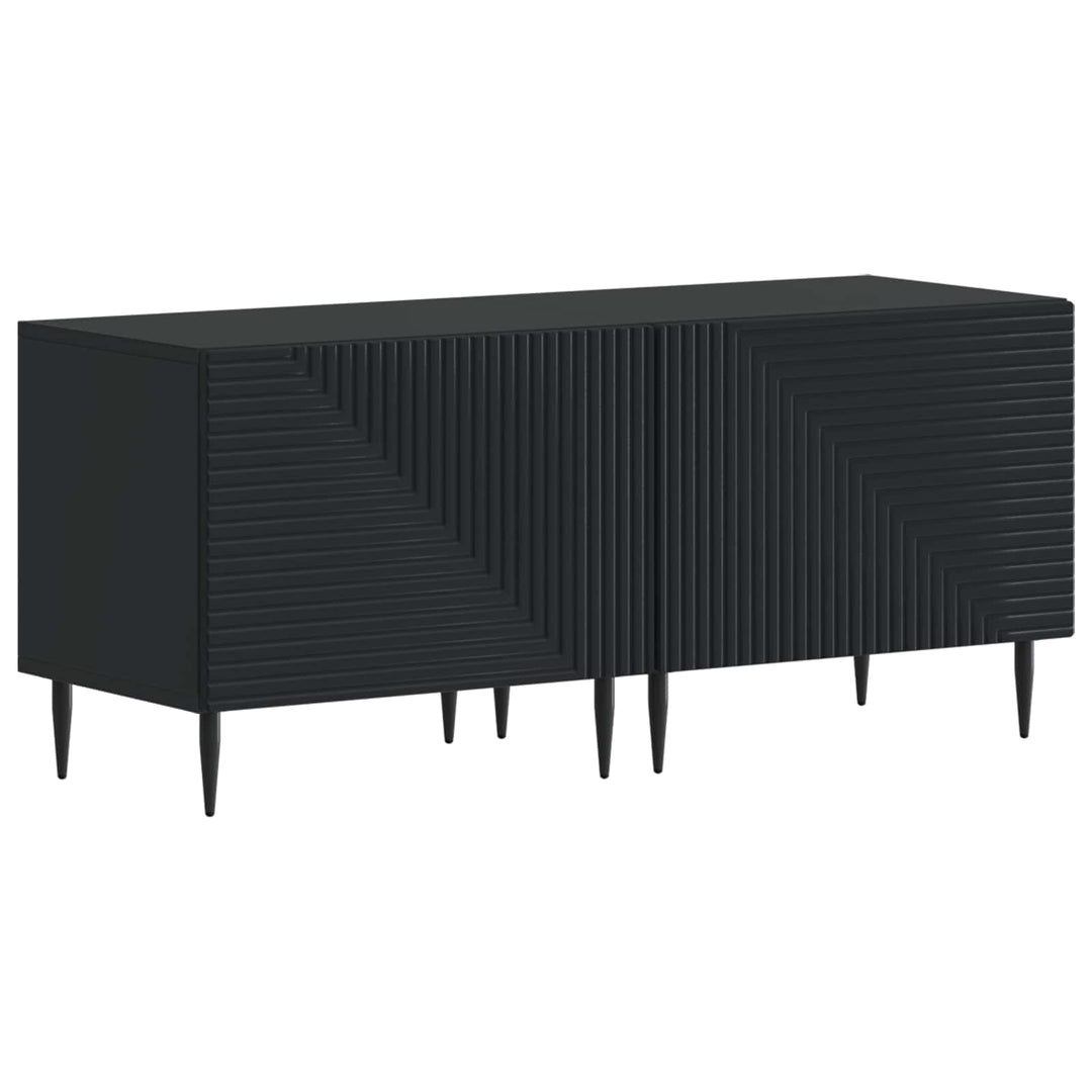 3-delt LED TV Skab Sort Konstrueret træ