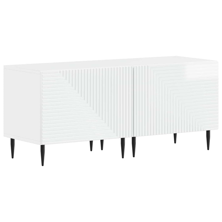 3-delt LED TV Skab Hvid højglans Konstrueret træ