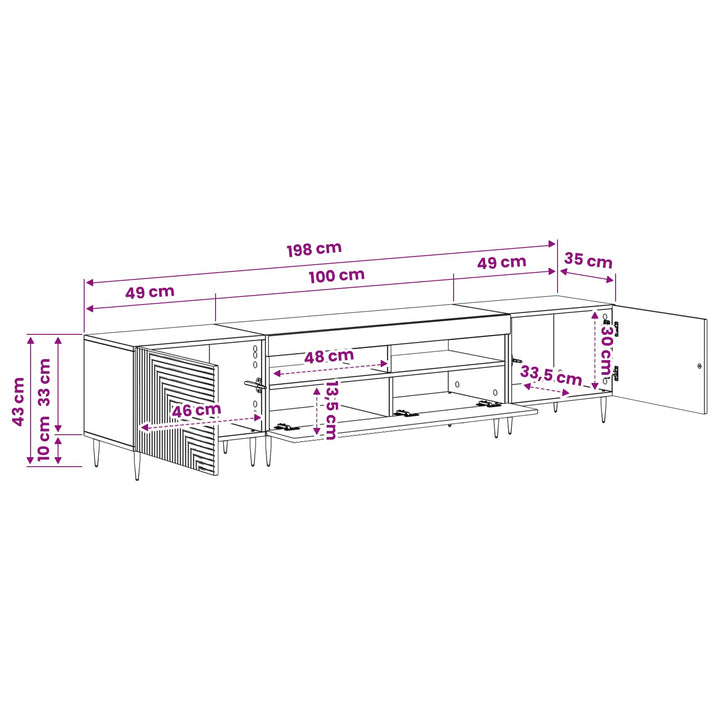 3-delt LED TV Skab Artisan-eg Konstrueret træ
